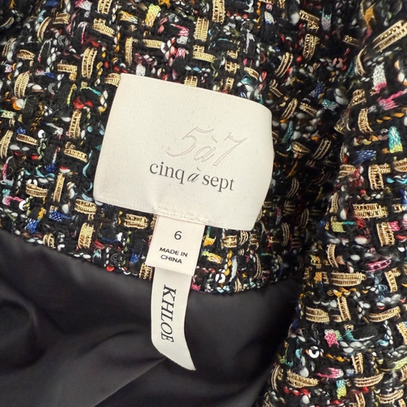 Cinq a Sept Khloe Tweed Blazer Multi Colored Heart Buttons Size 6 - Picture 12 of 15